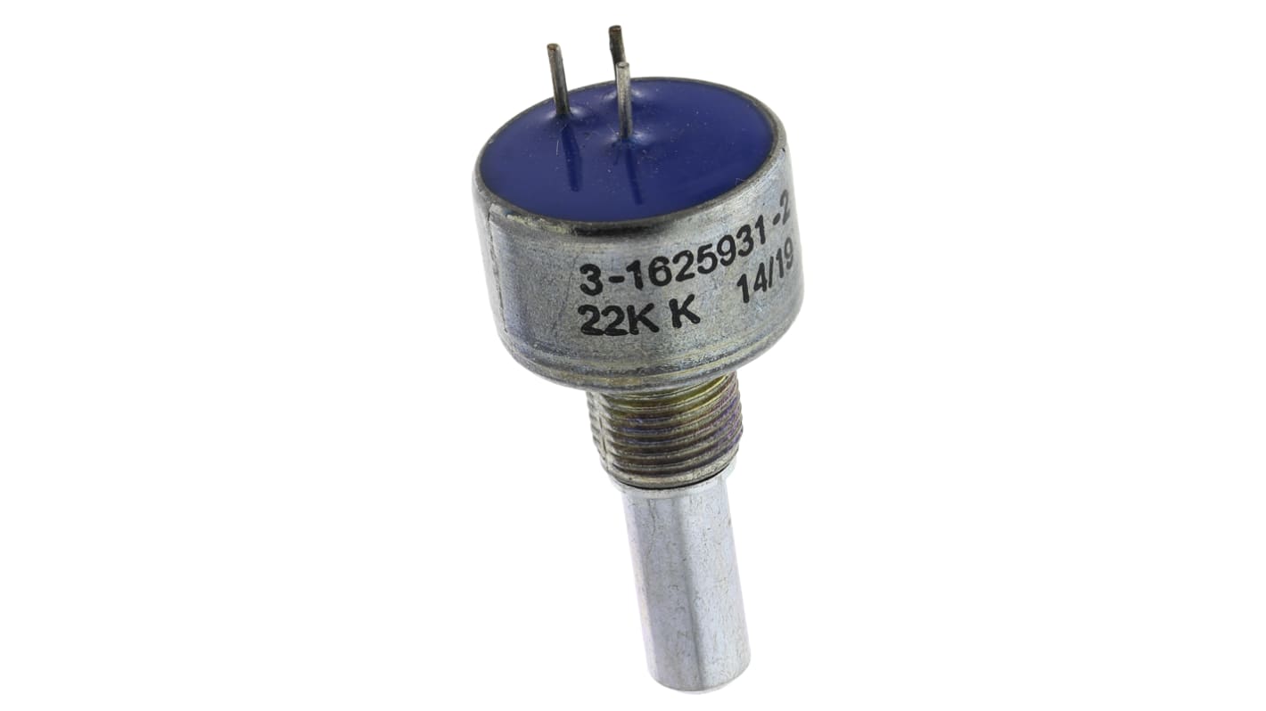 Potencjometr 22kΩ typ Obrotowy TE Connectivity średnica wału 6,35 mm 2W długość wału 25.4mm średnica 19.03mm Montaż