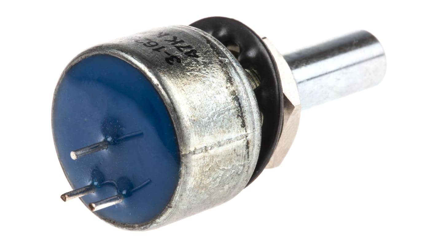 Potencjometr 47kΩ typ Obrotowy TE Connectivity średnica wału 6,35 mm 2W długość wału 25.4mm średnica 19.03mm Montaż
