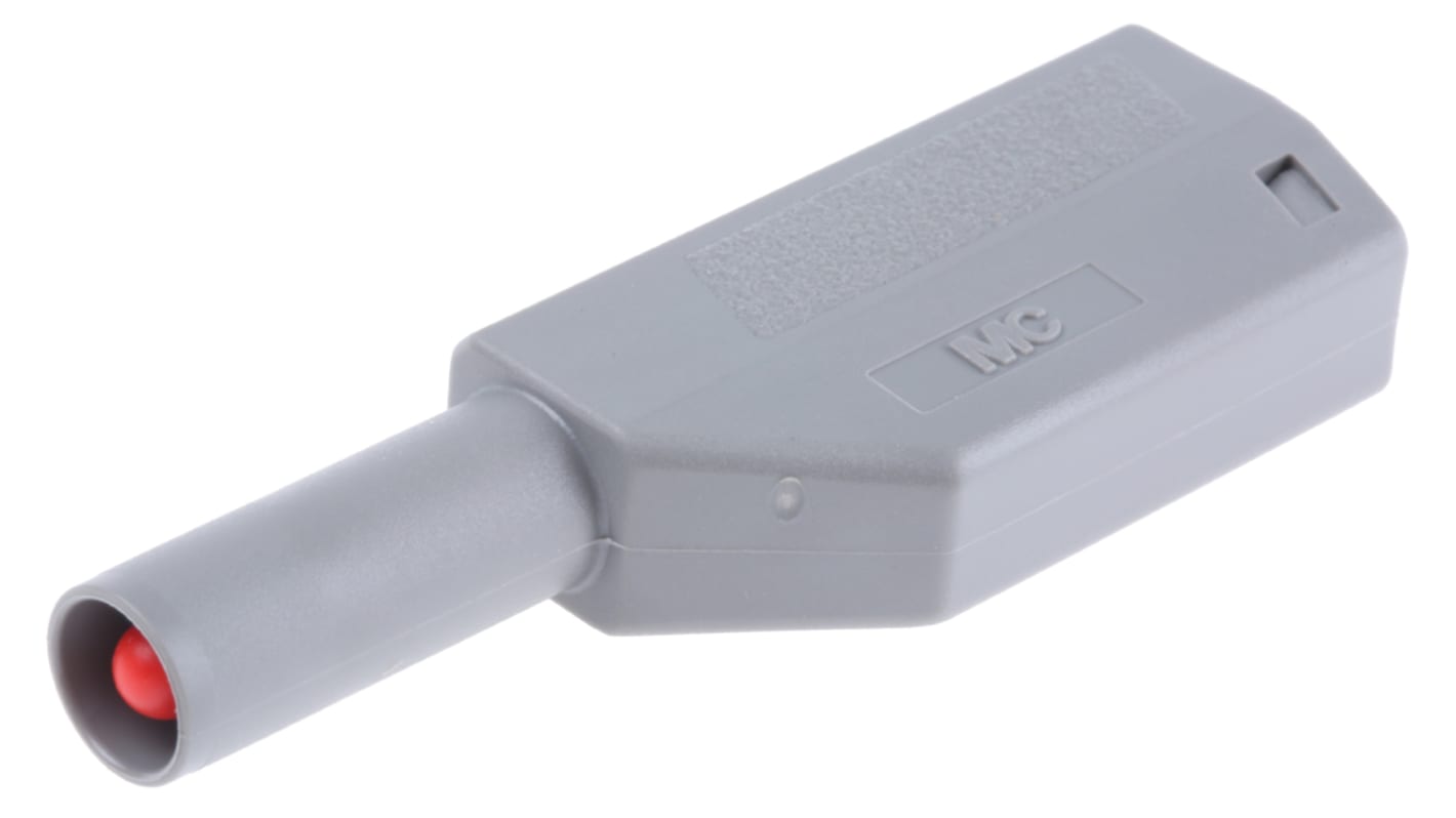 Fiche banane 4 mm Staubli Gris Mâle 32A 1000V