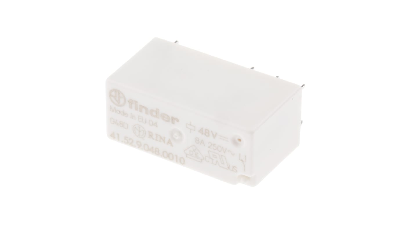 Relais de puissance Finder 41 Series, 2 RT, bobine 48V c.c. Montage sur CI 400mW