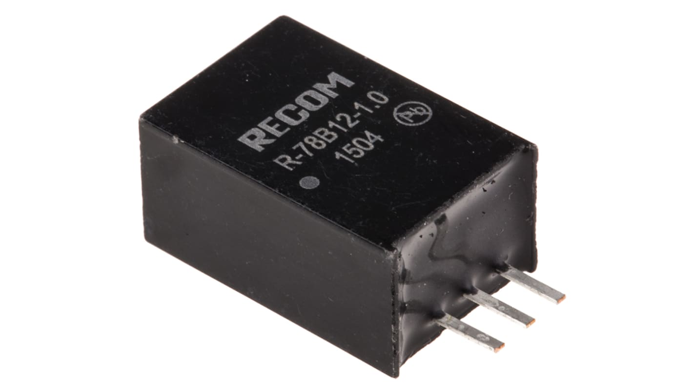Regolatore switching Recom, ingresso 32V cc, uscita 12V cc, 1A, 12W