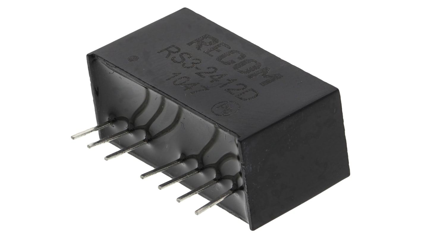 Recom RS3 DC-DC Converter, ±12V dc/ ±125mA Output, 18 → 36 V dc Input, 3W, Through Hole, +71°C Max Temp -40°C