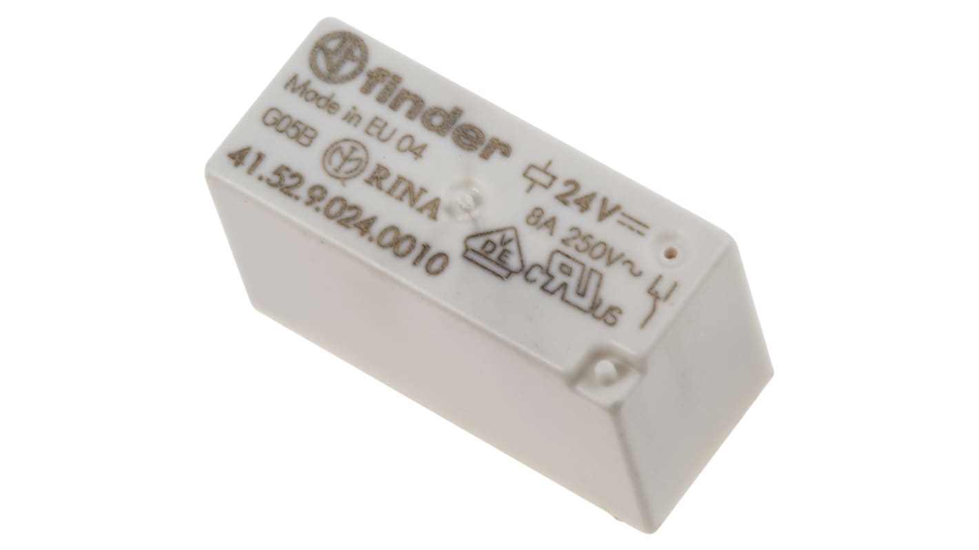 Finder PCB Mount Relay, 24V dc Coil, 8A Switching Current, DPDT