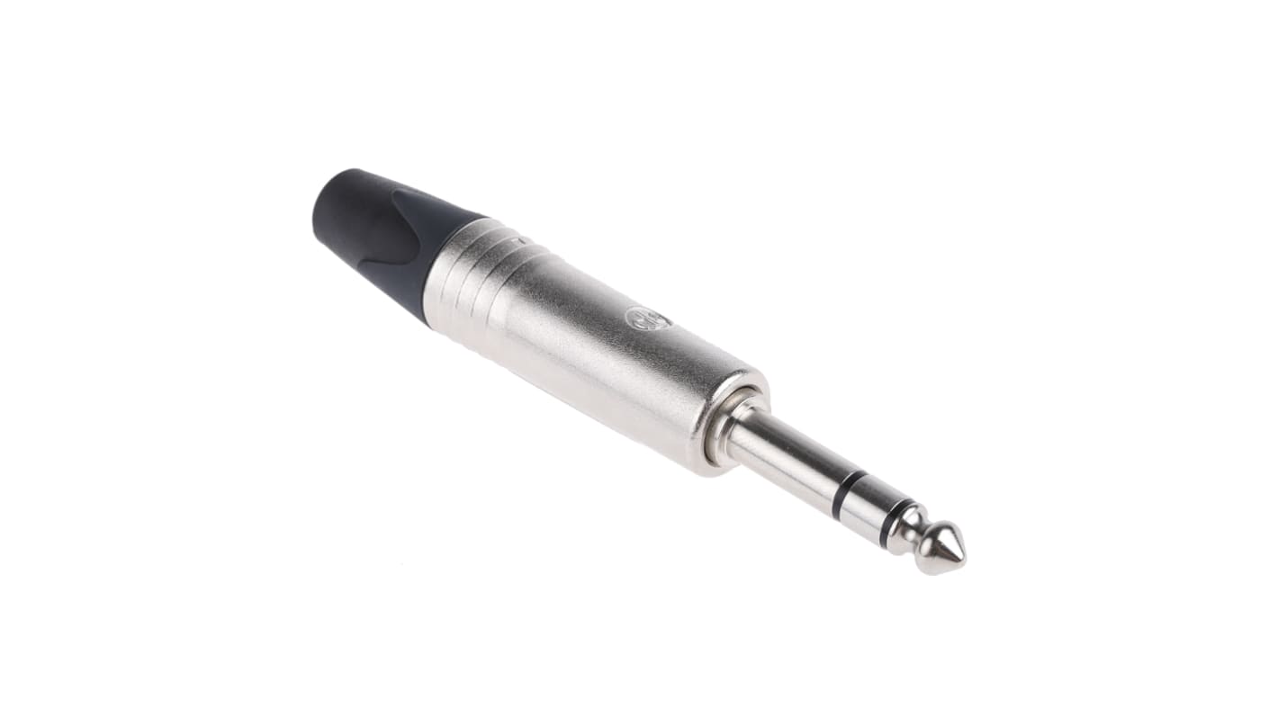 Neutrik 6.35mm立体声插头, 音频连接器, 电缆安装, 焊接端接, 直向, 黄铜触芯