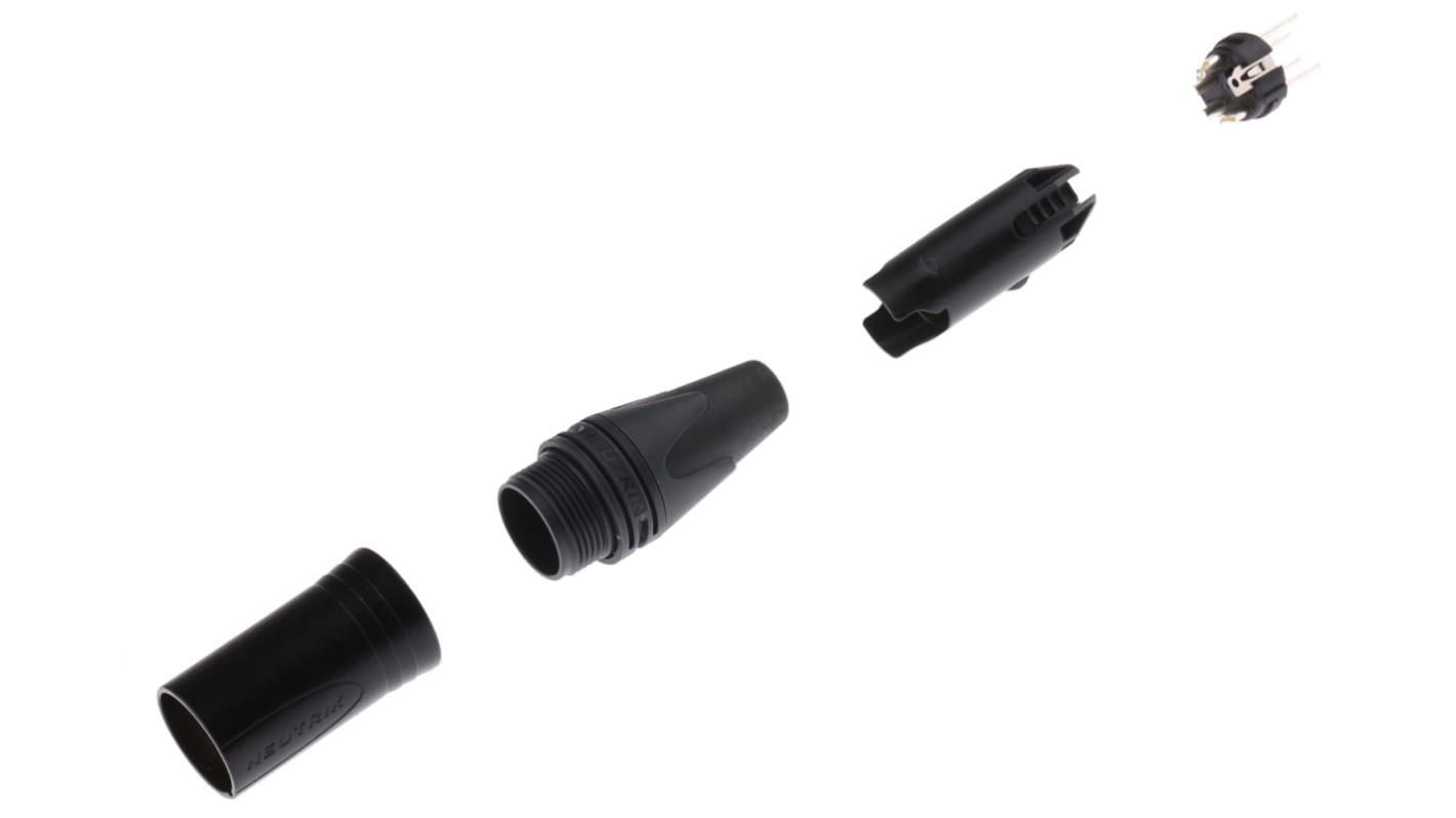 Neutrik 四芯卡侬头公插, 电缆安装, 50 V, 10A, 直向