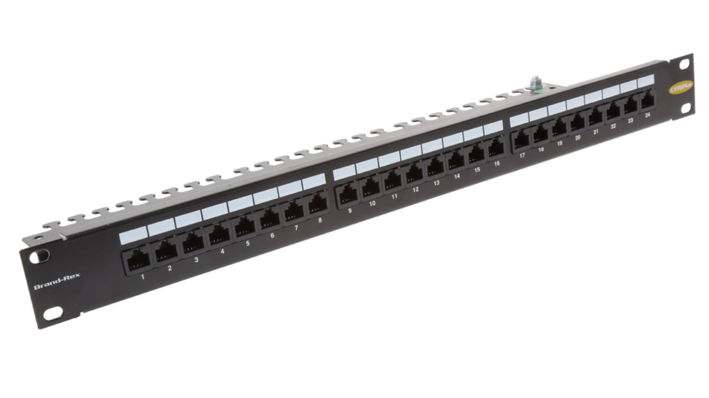 Brand-Rex Cat6Plus Series Cat6 24 Port RJ45 Keystone Patch Panel UTP 1U Black