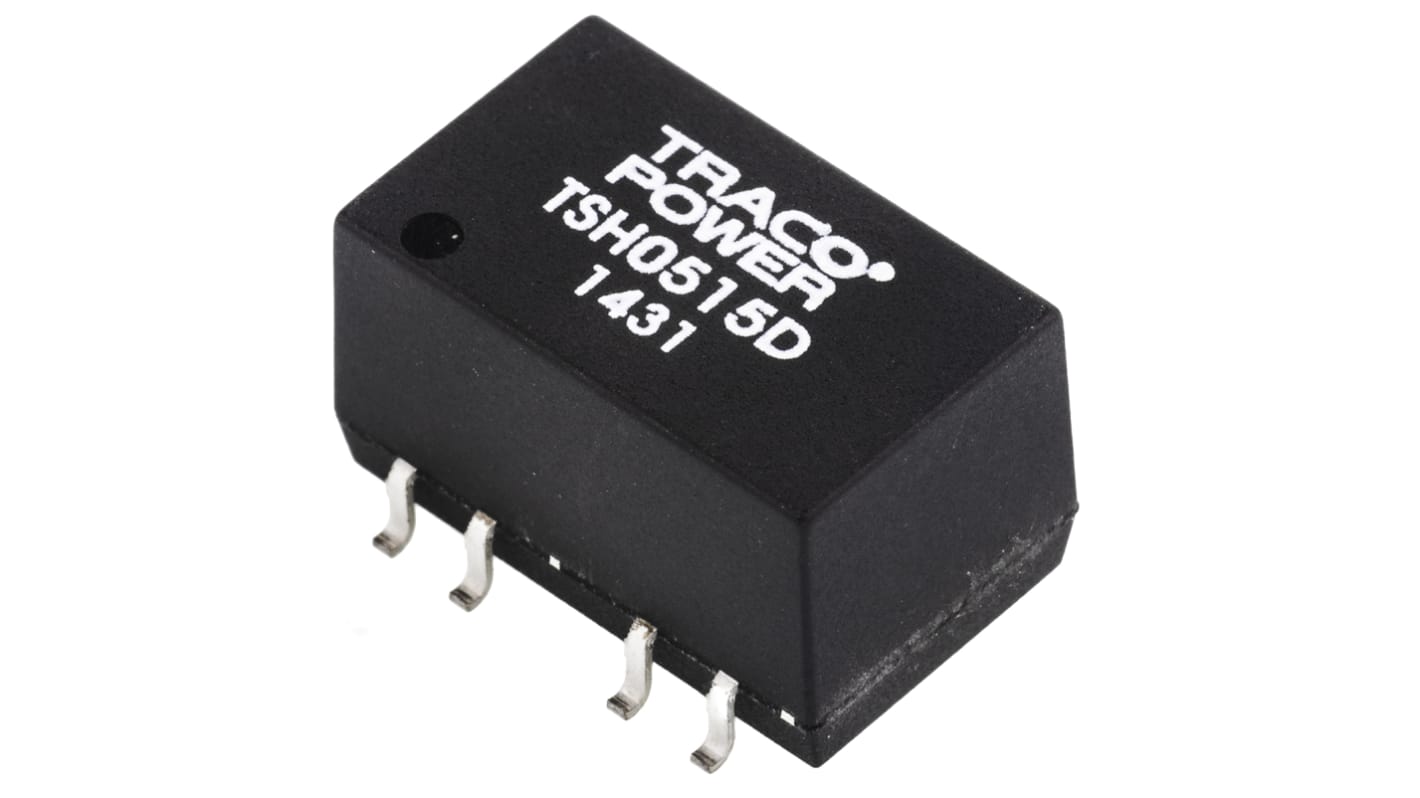 TRACOPOWER TSH DC-DC Converter, ±15V dc/ ±65mA Output, 4.5 → 5.5 V dc Input, 2W, Surface Mount, +85°C Max Temp