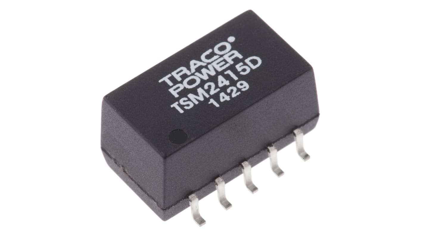 TRACOPOWER TSM DC-DC Converter, ±15V dc/ ±30mA Output, 21.6 → 26.4 V dc Input, 1W, Surface Mount, +85°C Max Temp