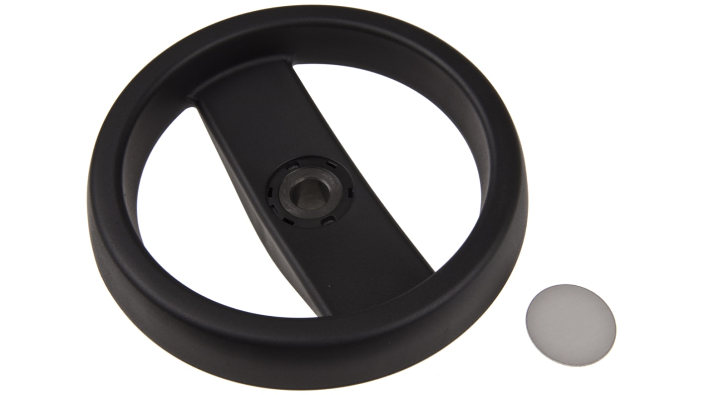 Elesa Black Technopolymer Hand Wheel, 160mm diameter