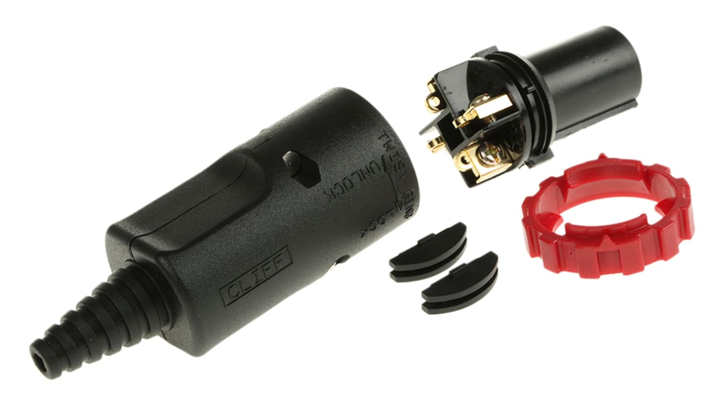 RS PRO Cable Mount Loudspeaker Connector Plug, 4 Way, 20ABlack, Screw Down, Solder Termination