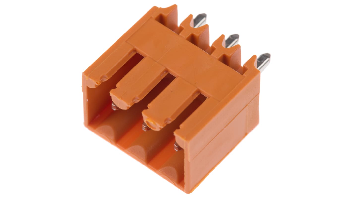 Weidmuller, 3.5mm Pitch, OMNIMATE SL, 3 Way, , Pluggable Terminal Block, Header, Through Hole, Solder Termination,