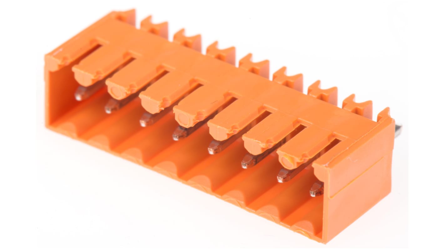 Weidmuller, 3.5mm Pitch, OMNIMATE SL, 8 Way, , Pluggable Terminal Block, Header, Through Hole, Solder Termination,