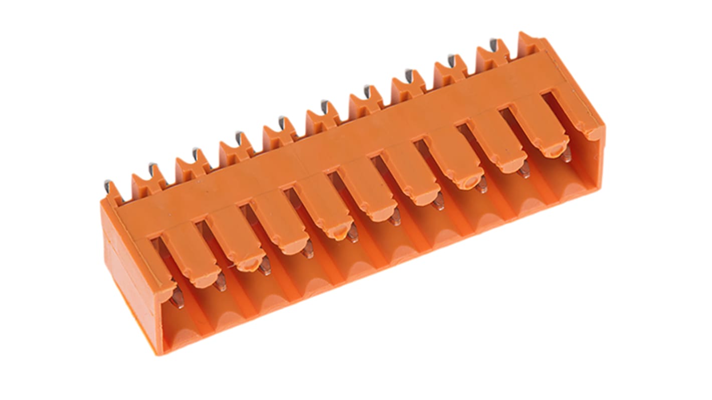 File di contatti PCB WeidmÃller, 10 vie, 1 fila, passo 3.5mm