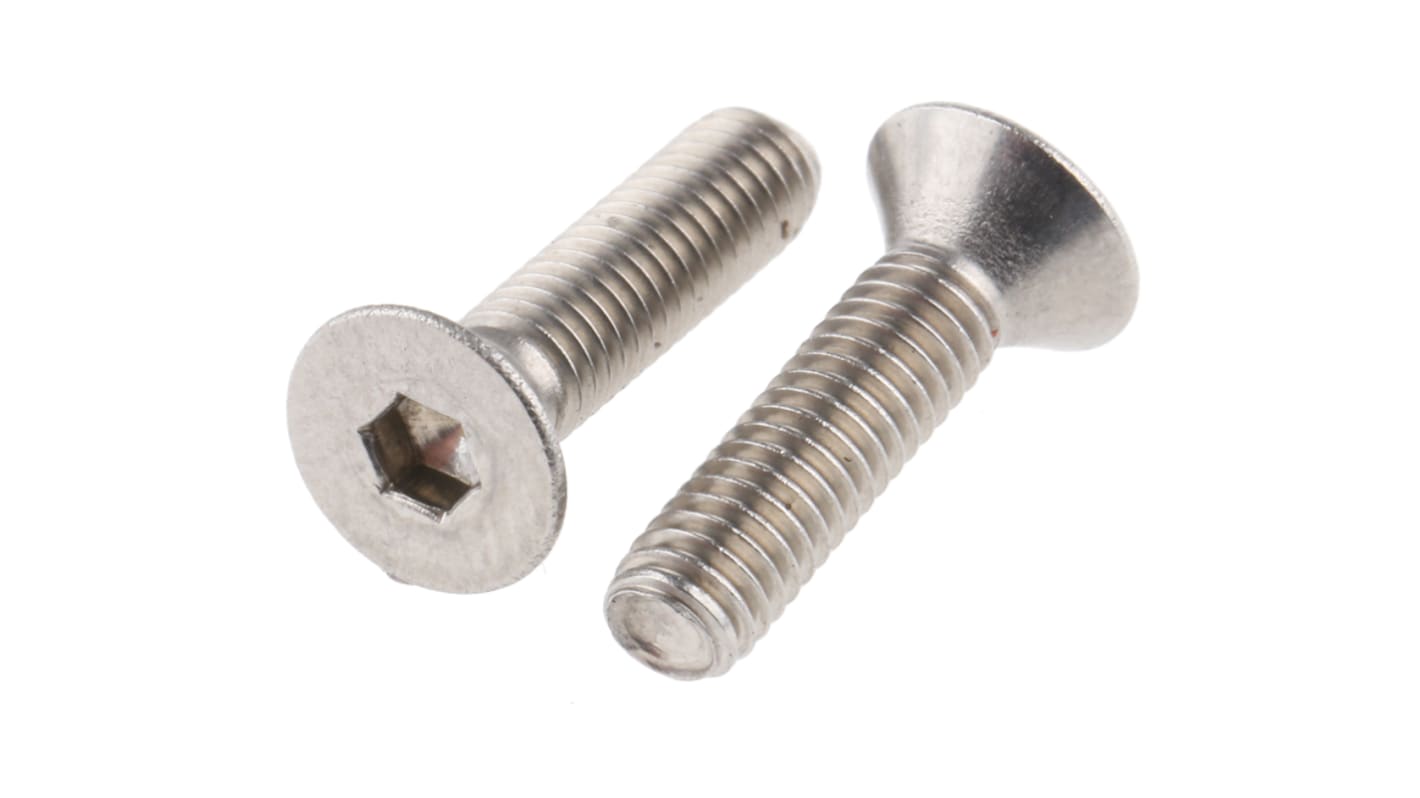 Tornillo Allen de cabeza avellanada RS PRO, M3 x 12mm, paso de rosca 0.5mm, de Acero Inoxidable