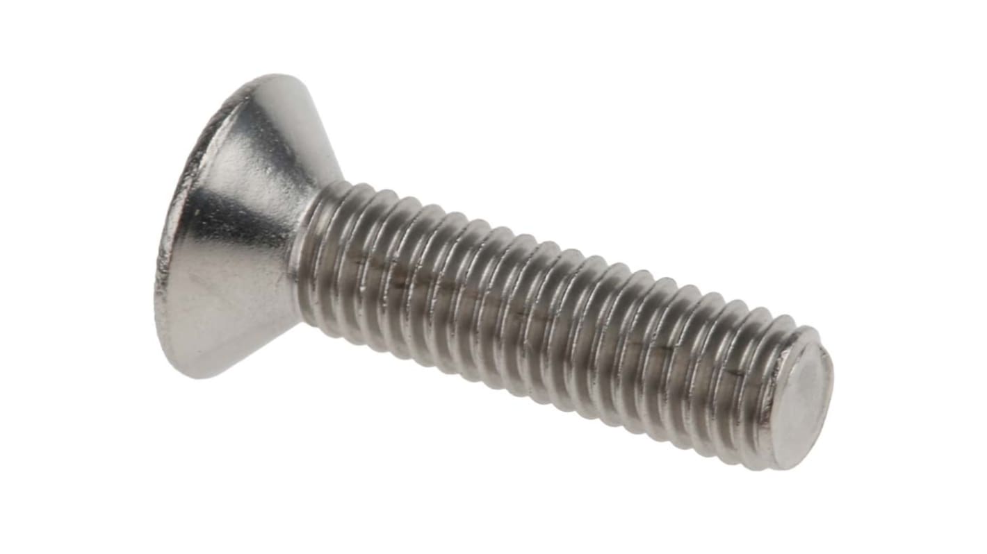 RS PRO Plain Stainless Steel Hex Socket Countersunk Screw, ISO 10642, M5 x 20mm