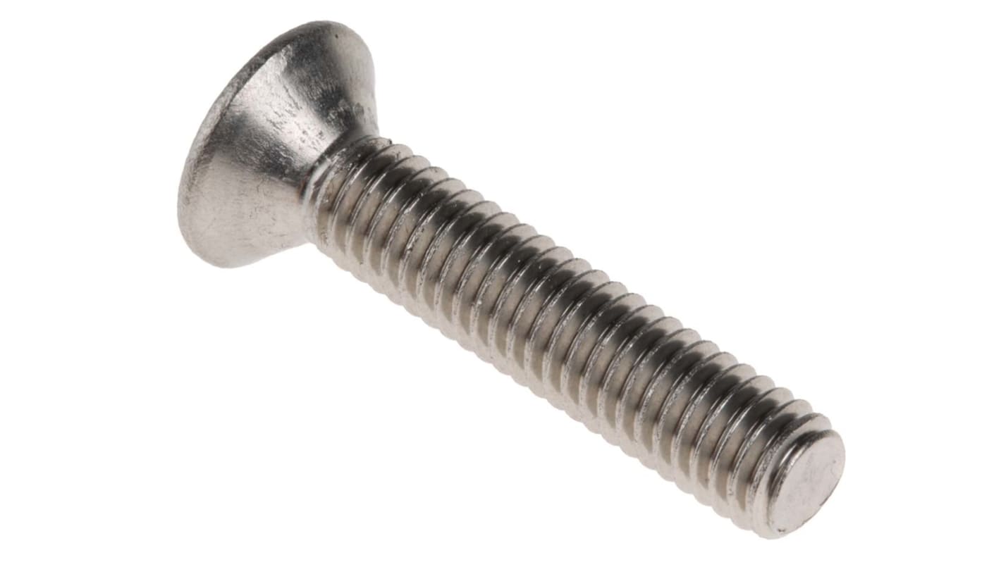 Tornillo Allen de cabeza avellanada RS PRO, M6 x 30mm, paso de rosca 1mm, de Acero Inoxidable