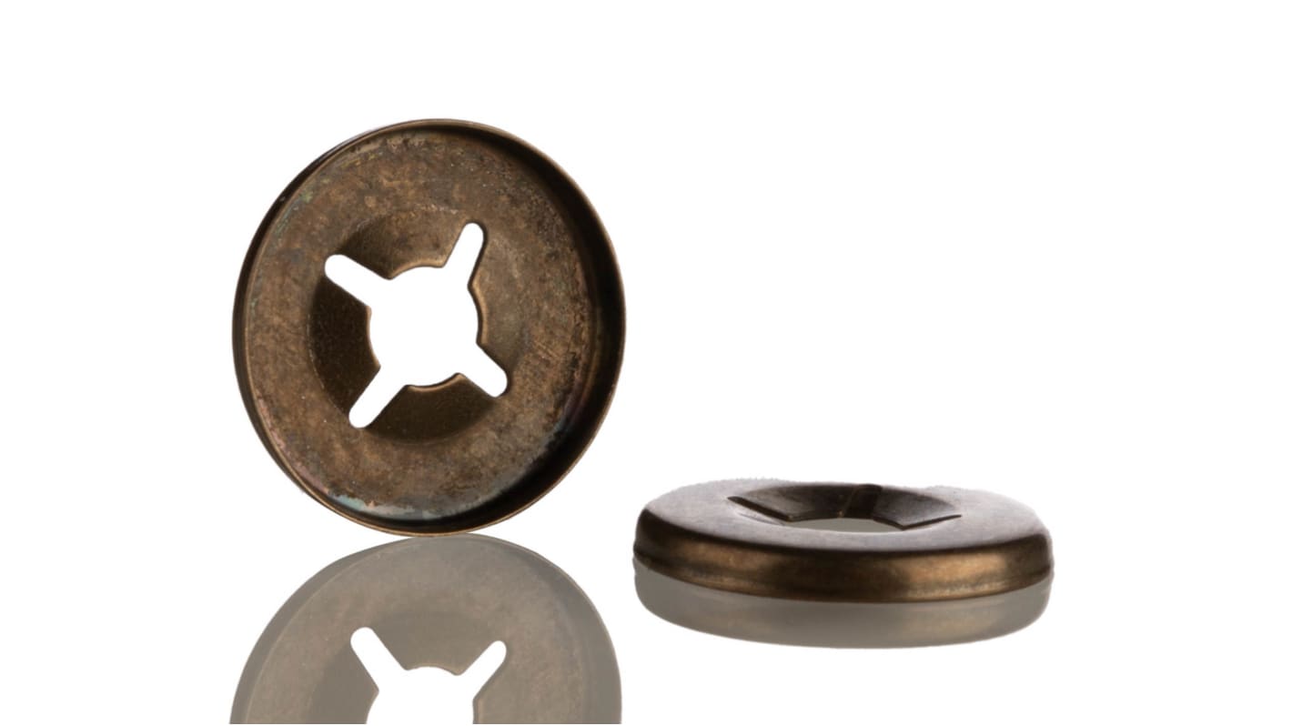 RS PRO Enamelled Steel Open Push-On Fastener for 3mm Shaft