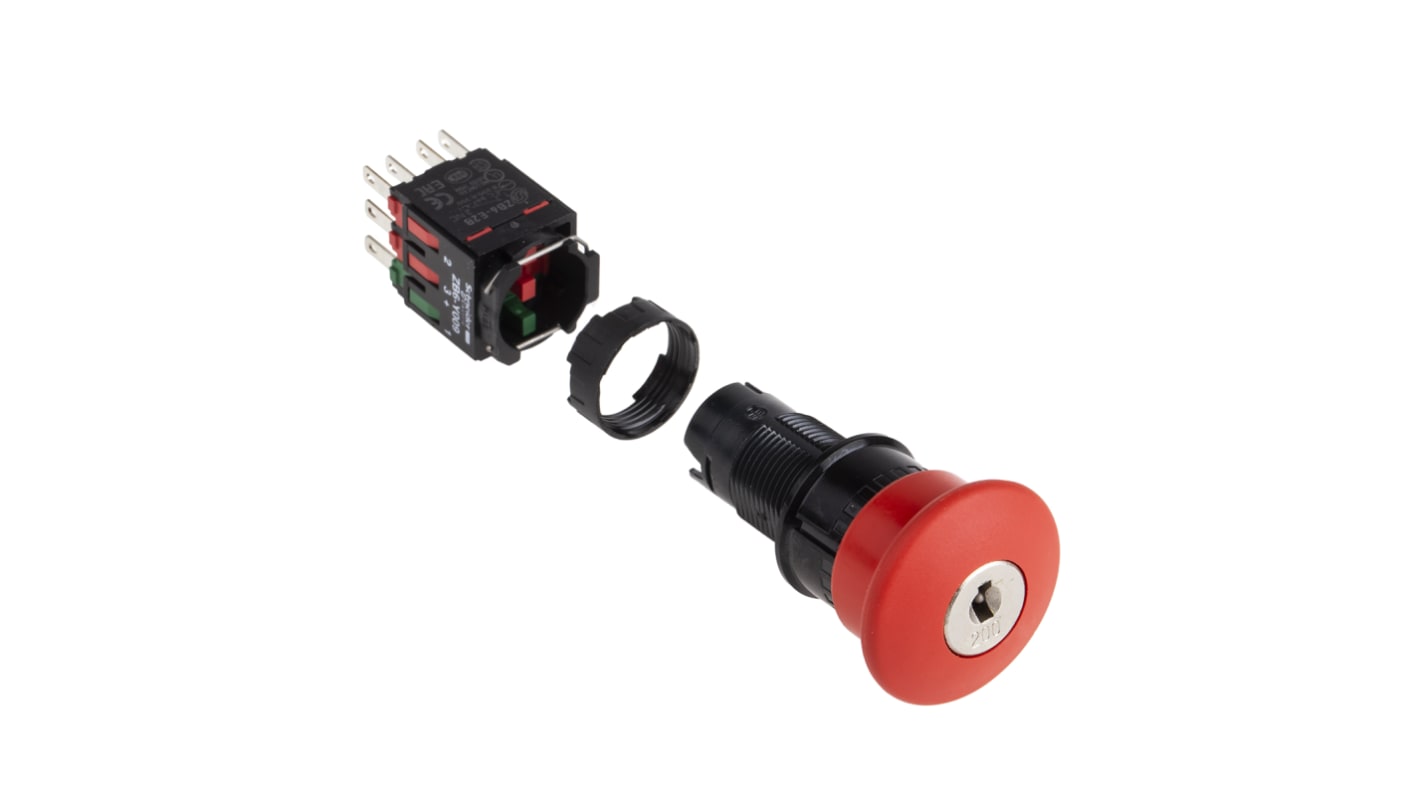 シュナイダーエレクトリック 非常停止用押釦スイッチ, 30mm, 2NO + 2NC, IP65, パネルマウント