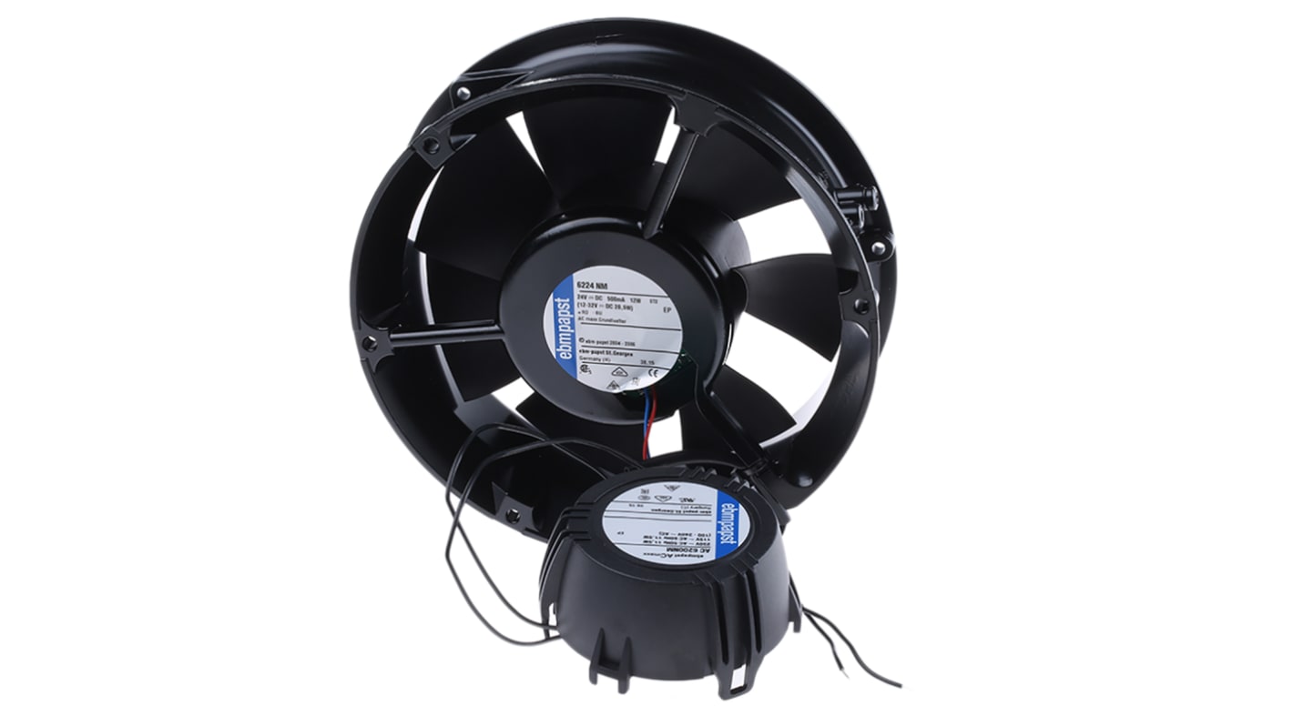 ebm-papst AC 6200 N AC-Axiallüfter, Kugellager, 85 → 265 V ac / 14W, 172 x 52mm, 2850U/min, 350m³/h