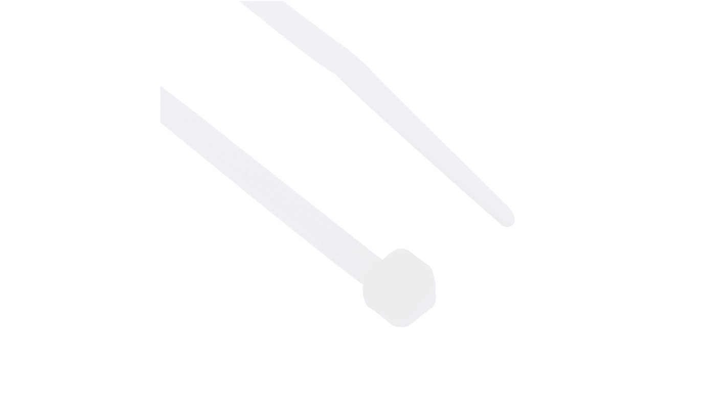 RS PRO Cable Tie, 150mm x 3.6 mm, Natural Nylon, Pk-100