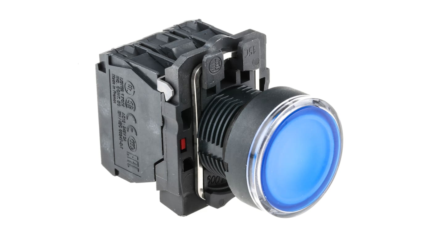 シュナイダーエレクトリック プッシュボタン, SPDT, 22mm パネルマウント, IP66, IP67, IP69(IP69K)
