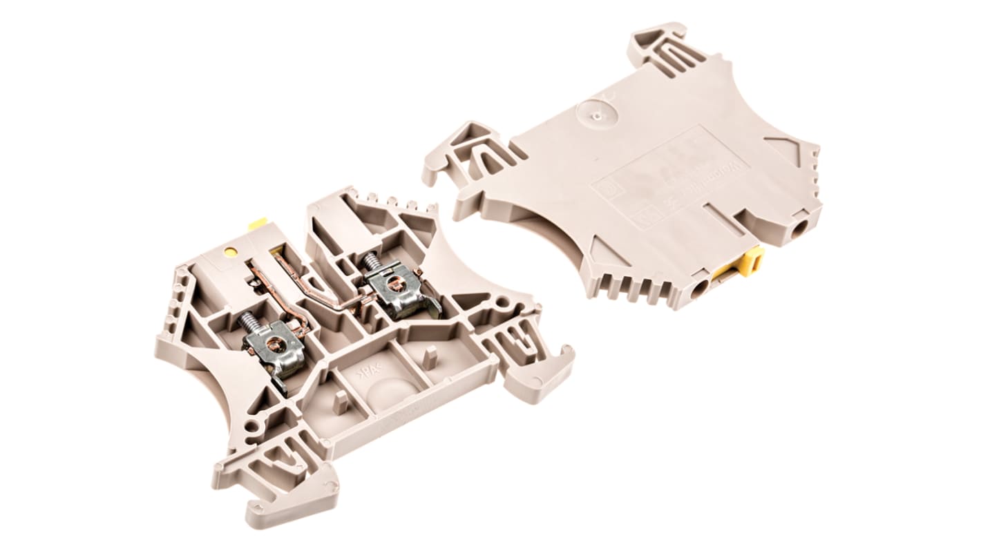 Weidmuller WTR Series Dark Beige Test Disconnect Terminal Block, 2.5mm², Single-Level, Screw Termination