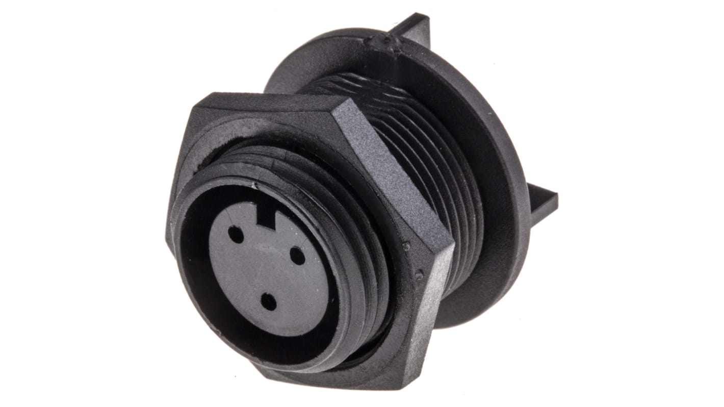 Bulgin Circular Connector, 3 Contacts, Rear Mount, Miniature Connector, Socket, Female, IP68, Buccaneer 400 Series