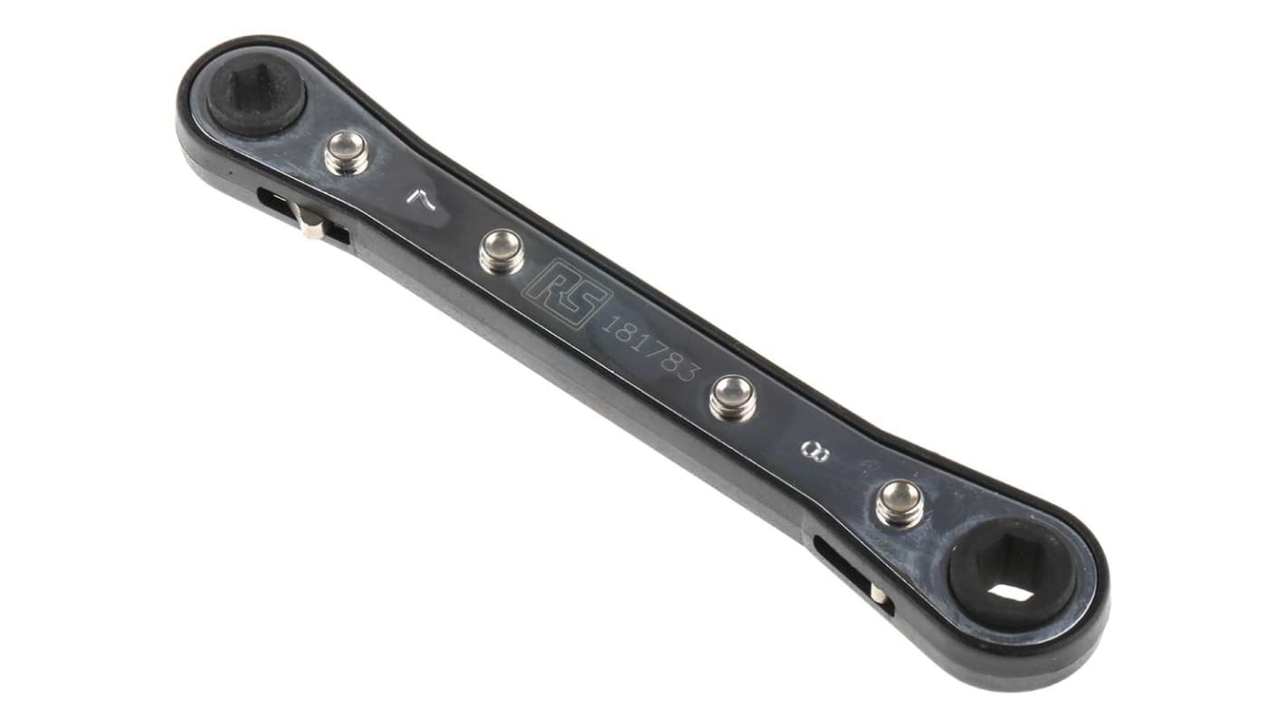 Chiave a cricchetto ad anello RS PRO, bocca poligonale 7mm, in Acciaio al cromo vanadio