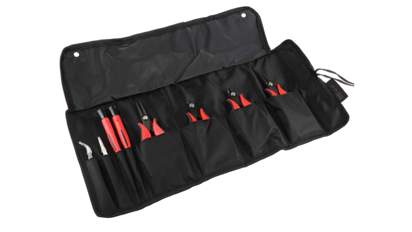 RS PRO 8 Piece Electronics Tool Kit with Roll
