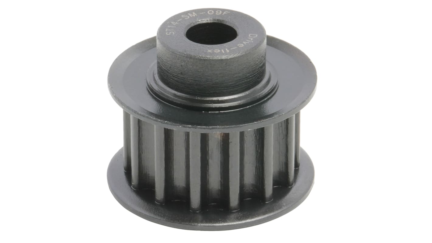 Tandremsskive, Stål, 14 tænder, Afstand: 5mm, passer til 9mm rembredde, huldia.: 6mm