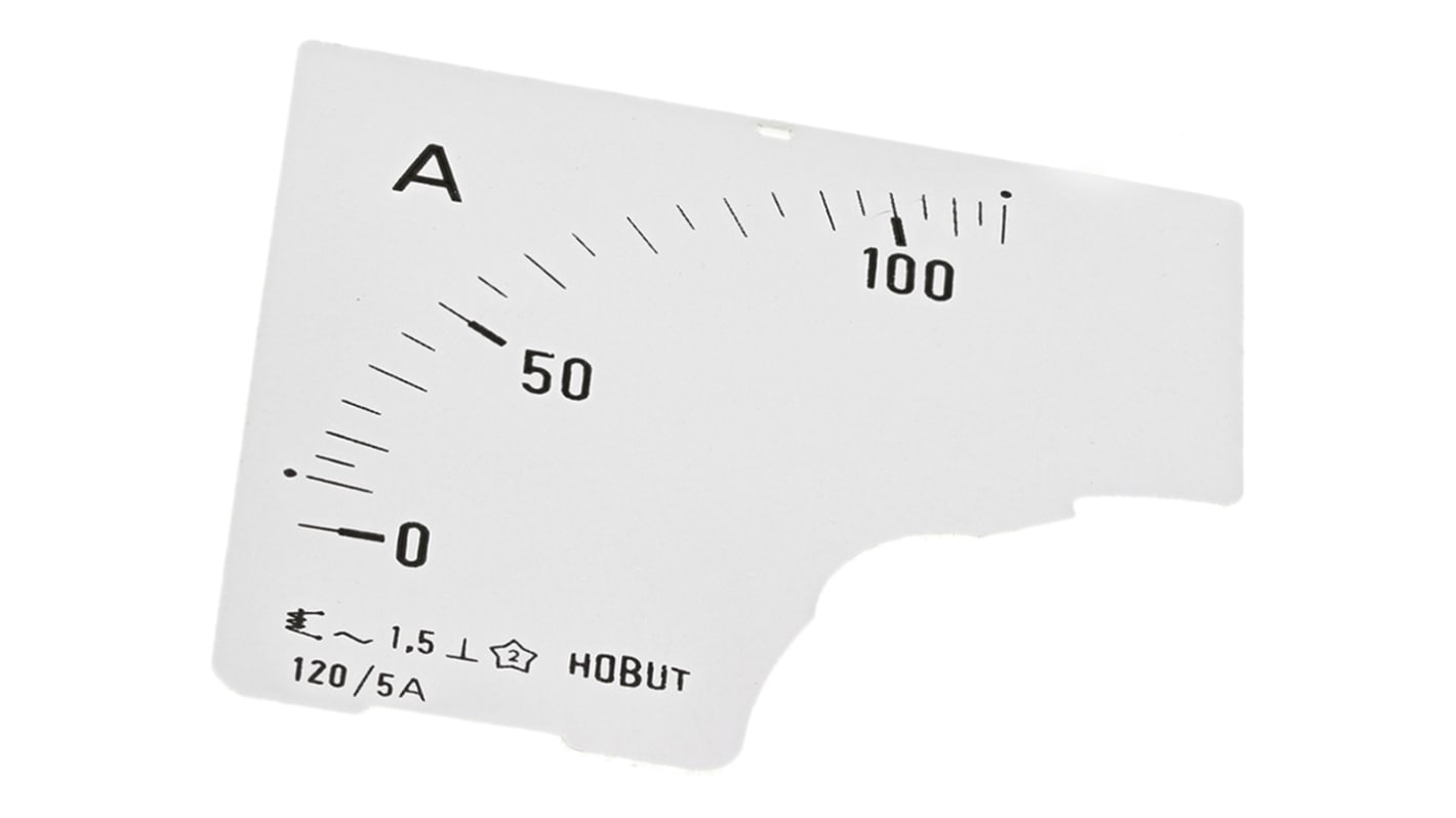 HOBUT パネルメータスケール, 120/5A CTの0/120 Aメータスケール, D72SD DIAL 0/120A