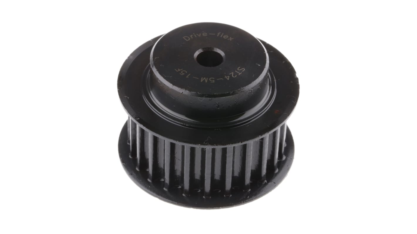RS PRO 同步带轮, 钢制, 24齿, 5mm节距, 用于15mm宽皮带, 6mm孔径