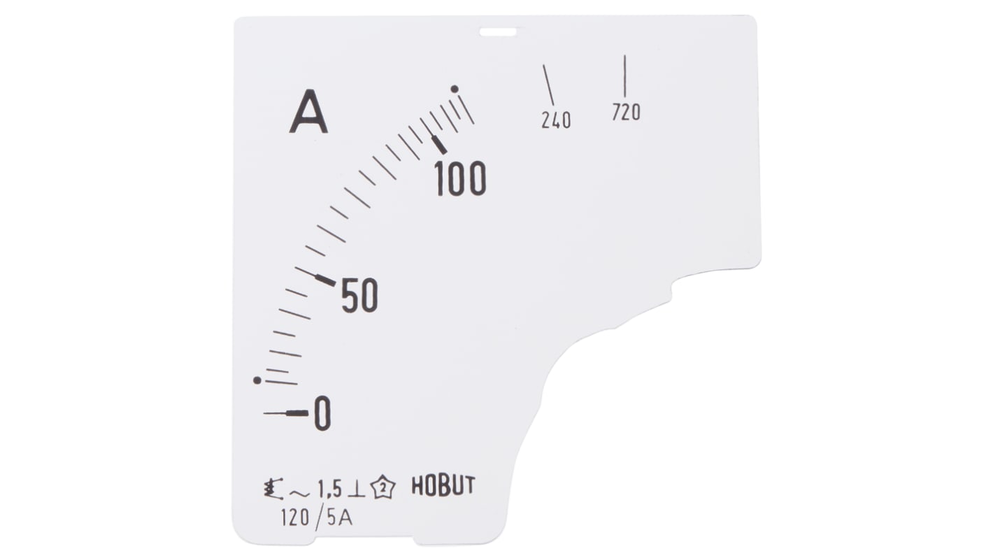 HOBUT パネルメータスケール, 500/5A CTの0/120/720 Aメータスケール, D72SD DIAL 0/120/720A
