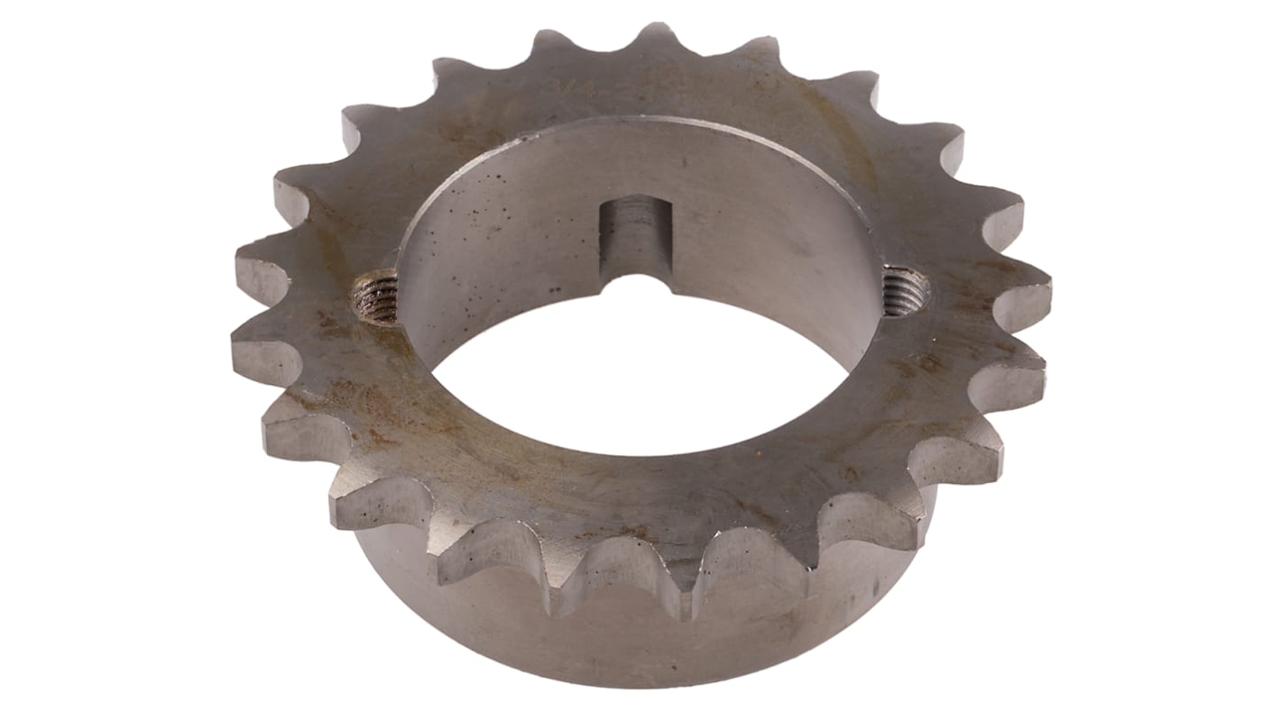 RS PRO 21 Tooth Taper Bush Sprocket 12B-1 Chain Type