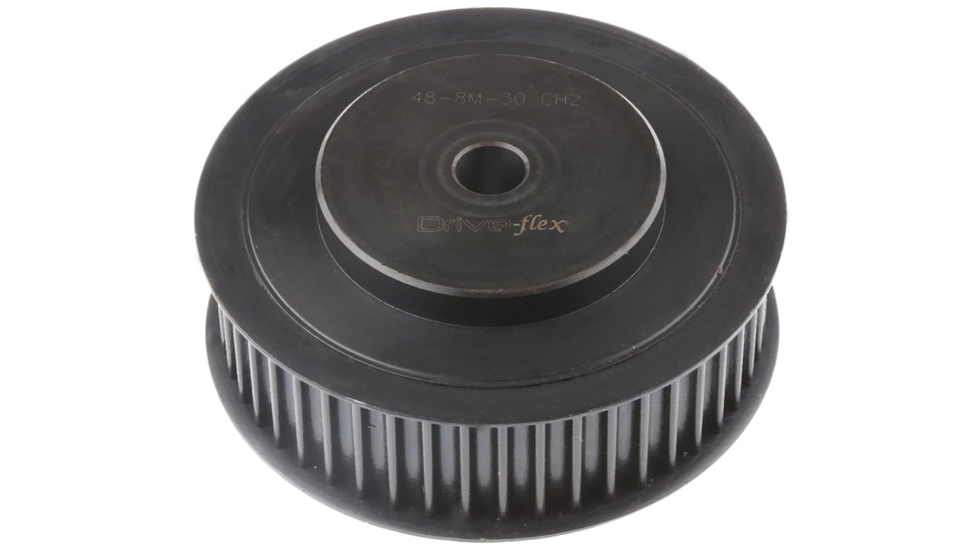 Tandremsskive, Stål, 48 tænder, Afstand: 8mm, passer til 30mm rembredde, huldia.: 15mm