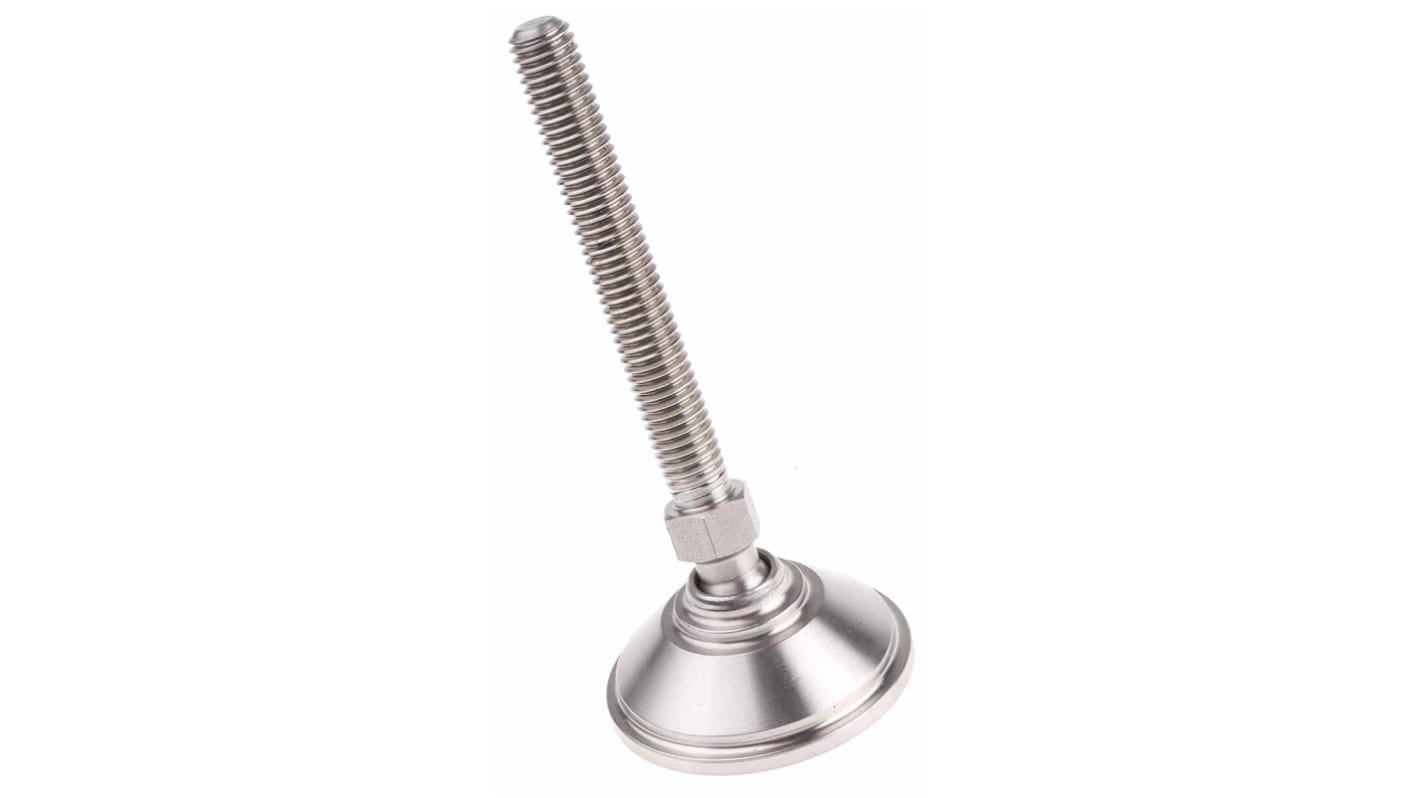 Pie ajustable Nu-Tech Engineering con almohadilla de Acero Inoxidable, rosca M8 x 60mm, carga máx. 450kg, ángulo 10°