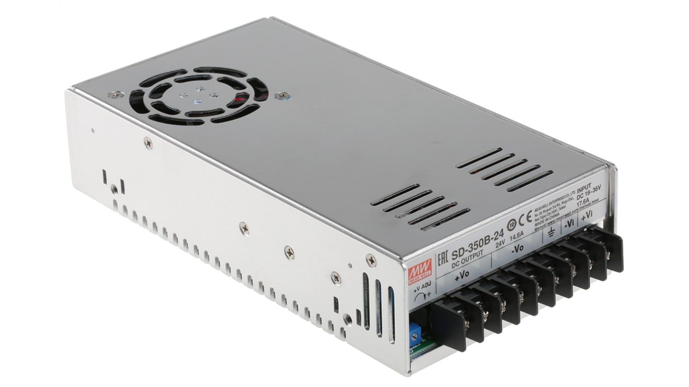 Przetwornica DC-DC, 350W, Uwe 19→ 36 V DC, Uwy 24V dc, Iwy 14.6A, MEAN WELL