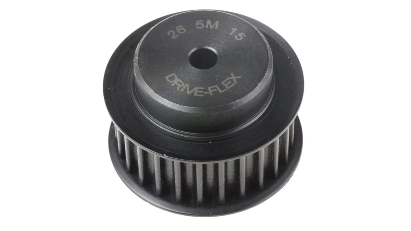 RS PRO Timing Belt Pulley, Steel 15mm Belt Width x 5mm Pitch, 26 Tooth