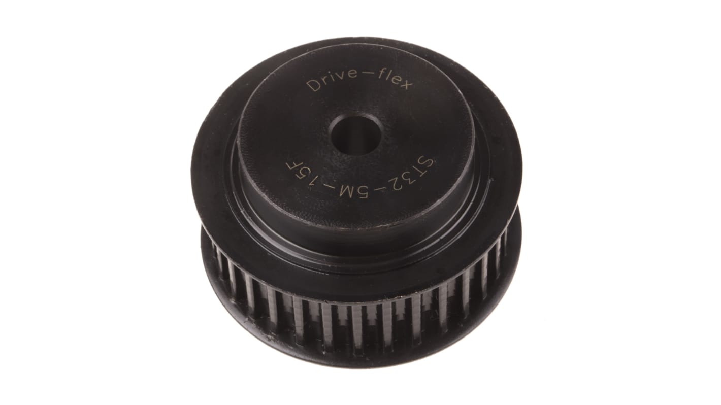 RS PRO Timing Belt Pulley, Steel 15mm Belt Width x 5mm Pitch, 32 Tooth