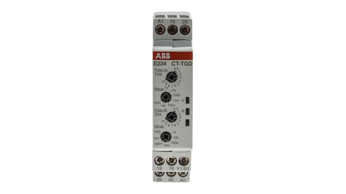 ABB タイマーリレー, 24 → 240 V ac, 24 → 48V dc, DINレール ABB タイマーリレー, 24 → 240 V ac, 24 → 48V dc, DINレール