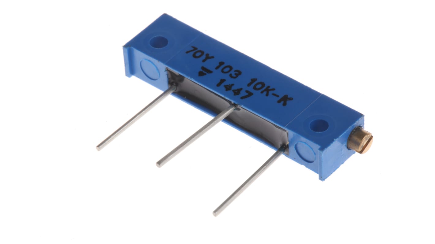 Potencjometr dostrojczy 10kΩ THT 1W 20 -zwoje Regulacja boczna 2,79 mm