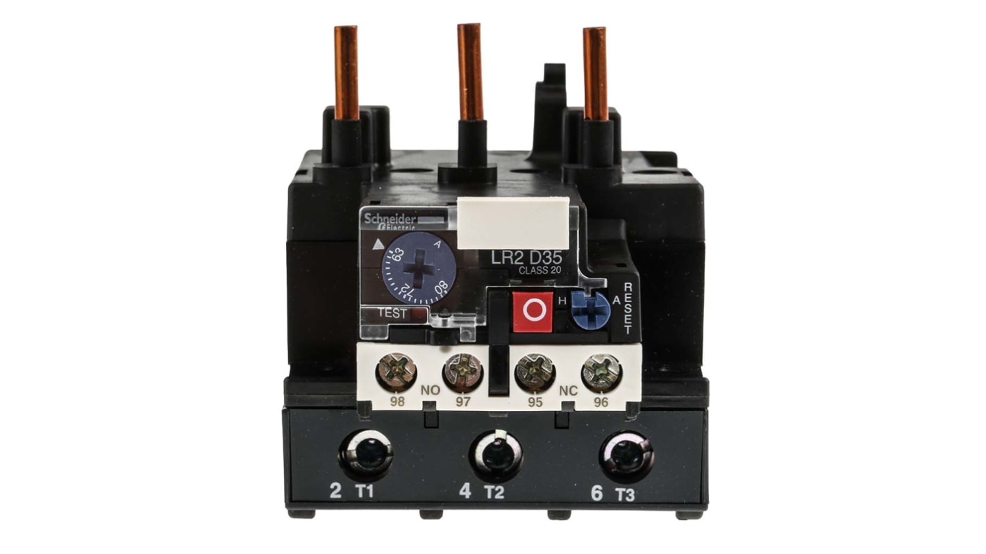 Schneider Electric LRD Thermal Overload Relay 1NC/1NO, 63 → 80 A F.L.C, 80 A Contact Rating, 37 kW, 6 kV, 3P,