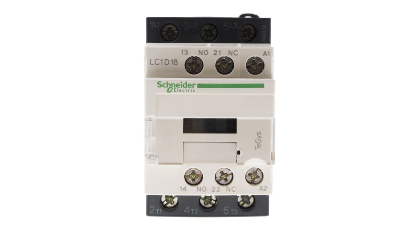 Stycznik 400 V AC Schneider Electric styki: 3 7,5 kW 18 A 3NO Płyta, szyna Śruba LC1D18N7