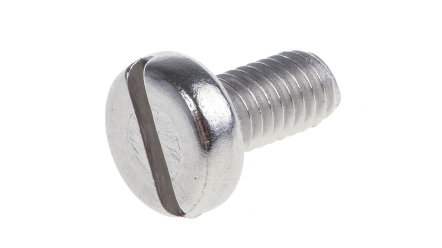 RS PRO Slot Pan A4 316 Stainless Steel Machine Screws DIN 85 x 6.0mm