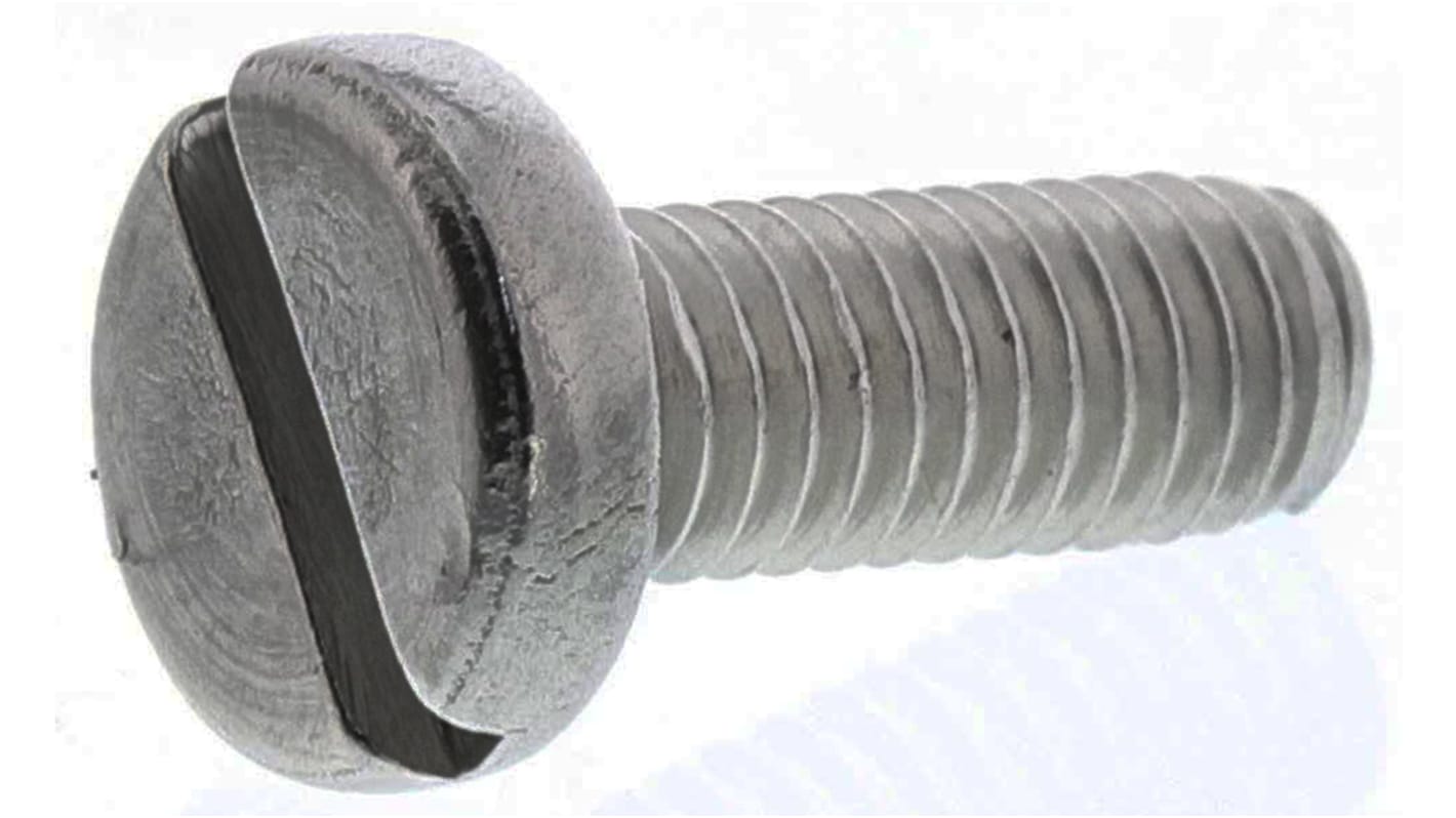 Tornillo de cabeza alomada con huella ranurada RS PRO M3 x 8.0mm, paso de rosca 0.50mm, de Acero Inoxidable