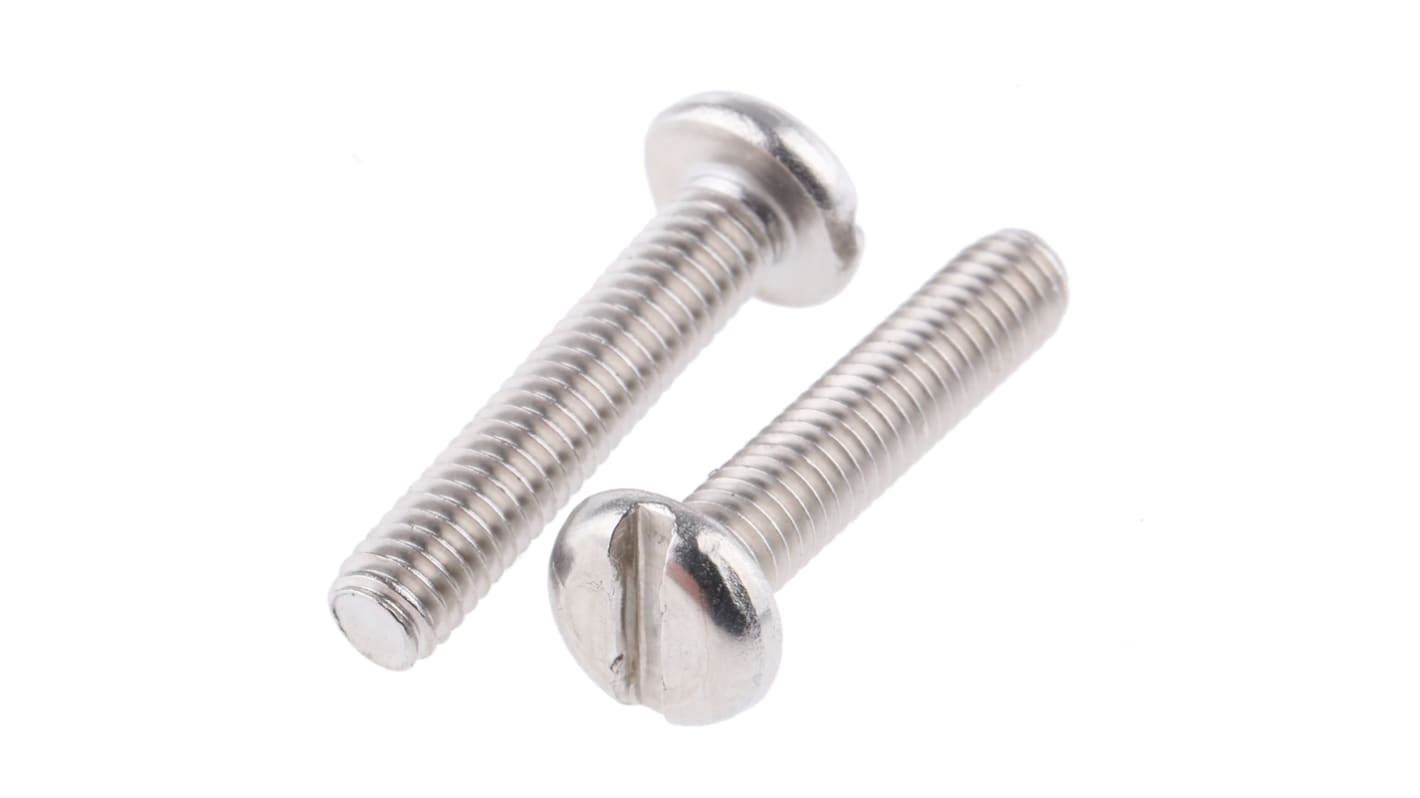 RS PRO Slot Pan A4 316 Stainless Steel Machine Screws DIN 85 x 20.0mm