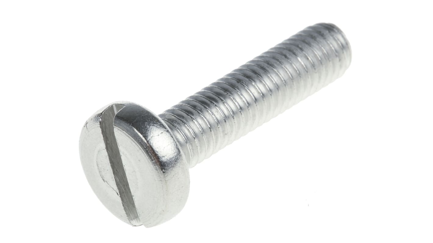 RS PRO Slot Pan A4 316 Stainless Steel Machine Screws DIN 85, M6x25.0mm