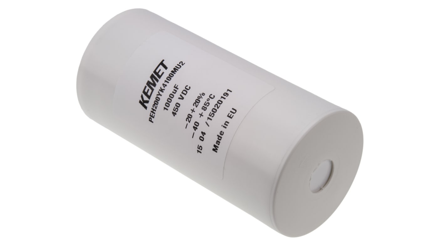 KEMET 1000μF Aluminium Electrolytic Capacitor 450V dc, Screw Terminal - PEH200YK4100MU2