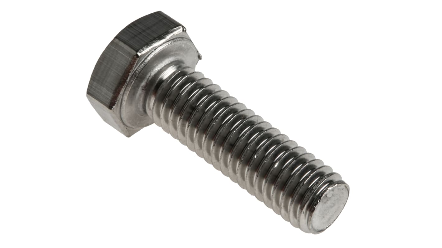 Plain Stainless Steel Hex, Hex Bolt, M6 x 20mm