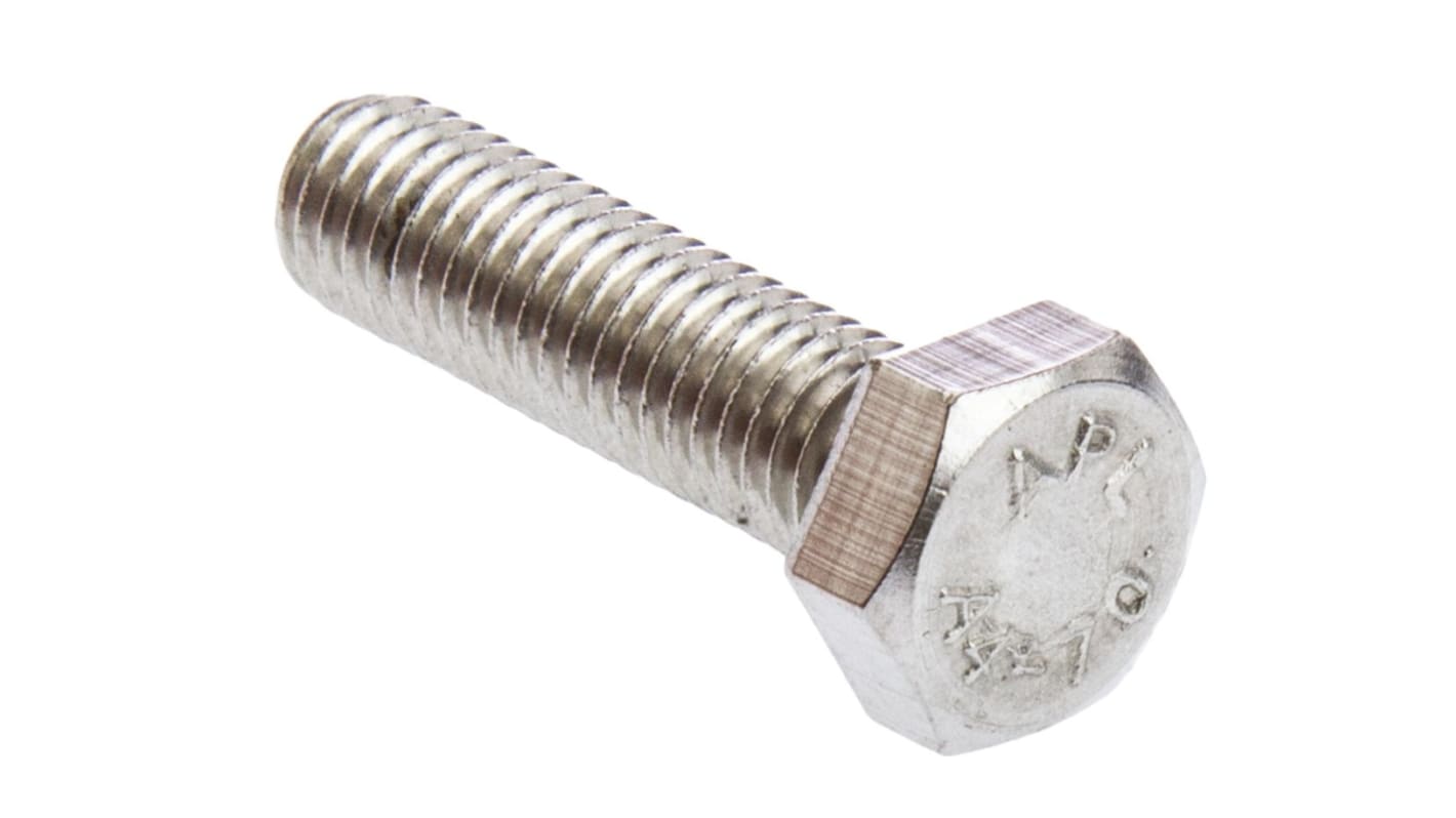 RS PRO Stainless Steel, Hex Bolt, M8 x 30.0mm